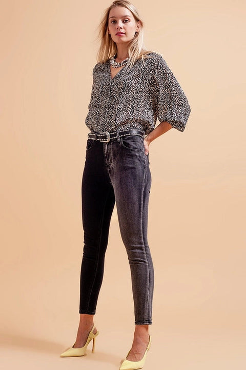 Jeans In Color Block Grey And Black-Jeans-Q2-XS-Black-Urbanheer