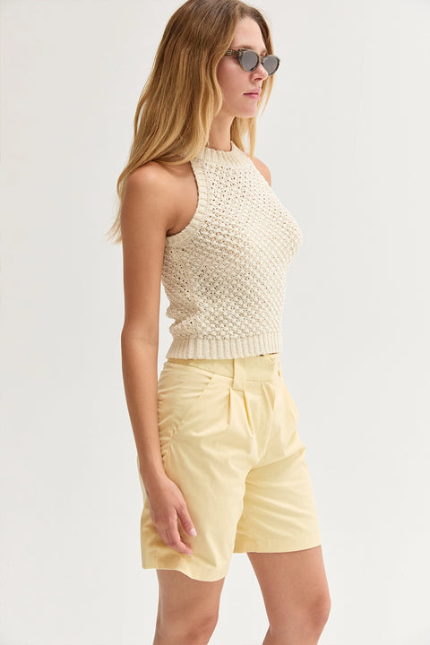 Jemma Basket Weave Halter Top