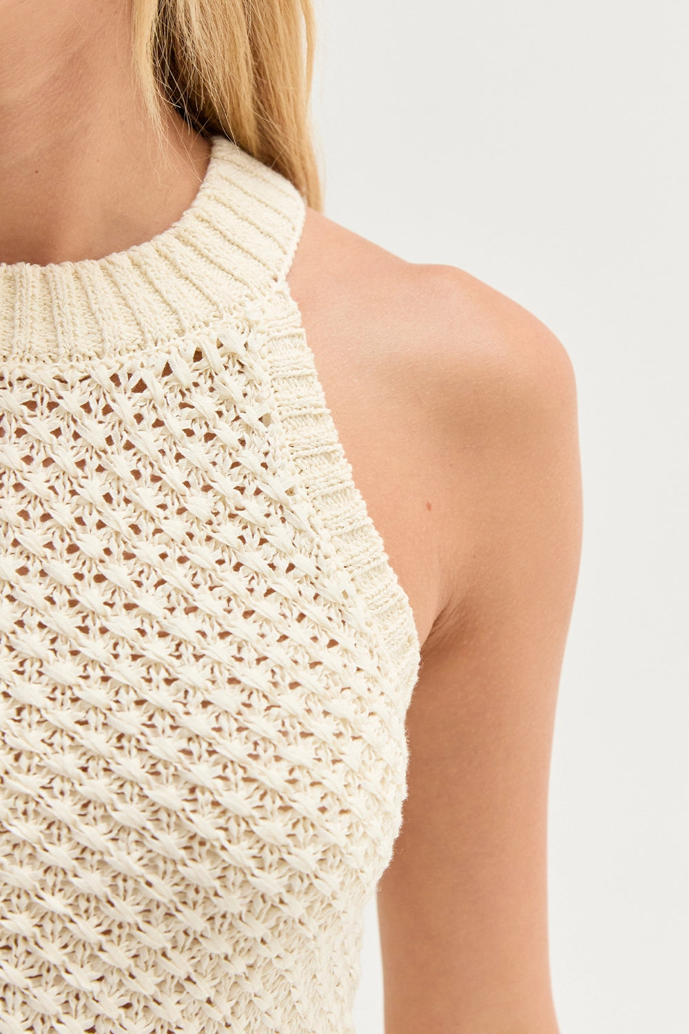 Jemma Basket Weave Halter Top