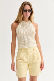 Jemma Basket Weave Halter Top