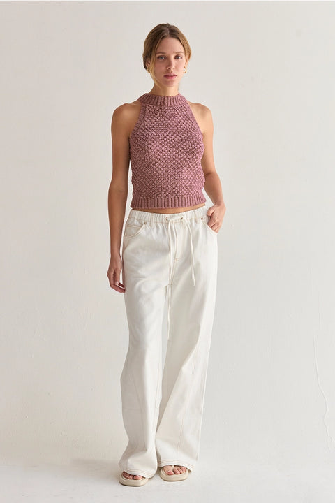 Jemma Basket Weave Halter Top
