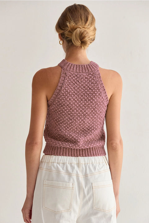 Jemma Basket Weave Halter Top