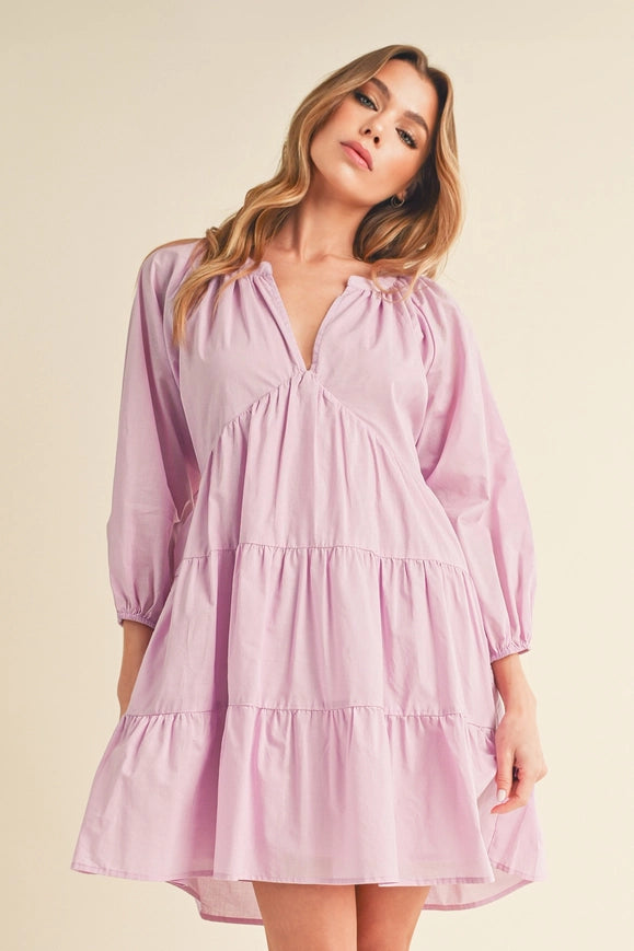 Jenay Tiered Dress Lilac-Dress-AEMI + CO-S-Urbanheer