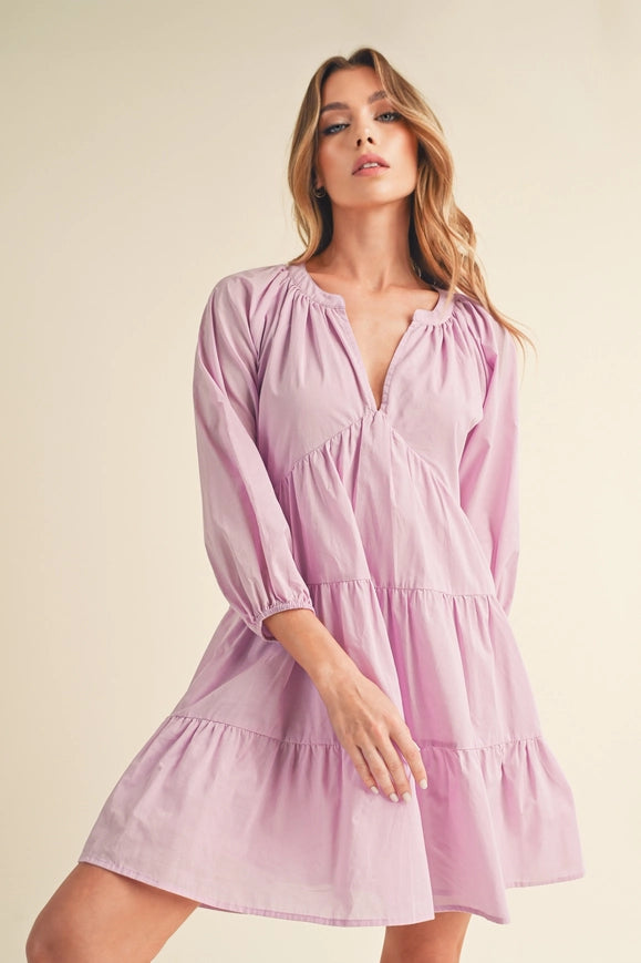 Jenay Tiered Dress Lilac-Dress-AEMI + CO-S-Urbanheer