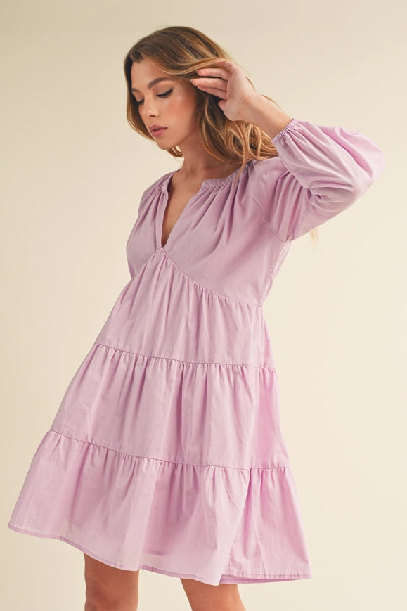 Jenay Tiered Dress Lilac-Dress-AEMI + CO-S-Urbanheer