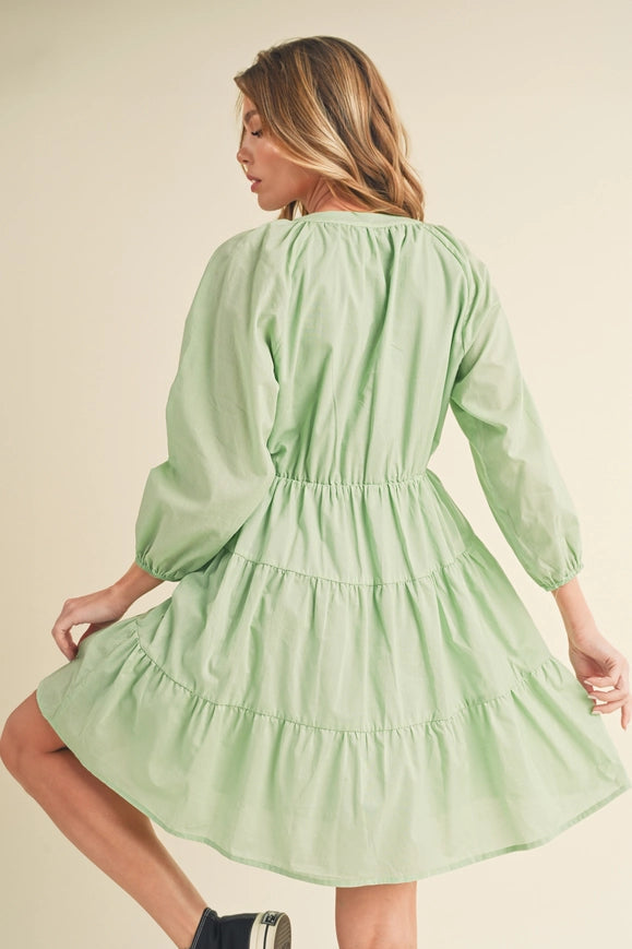 Jenay Tiered Dress Mint-Dress-AEMI + CO-S-Urbanheer