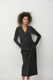 Jersey Cardigan-Cardigan-A LINE-XS-Black-Urbanheer