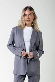 Jesra Stripe Blazer | Dark Grey-Blazer-Colourful Rebel-XS-Dark grey-Urbanheer
