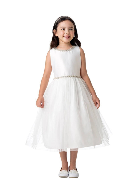 Jeweled Neckline Satin and Crystal Tulle-Dress-Sweet Kids, Inc.-2-Off White-Urbanheer