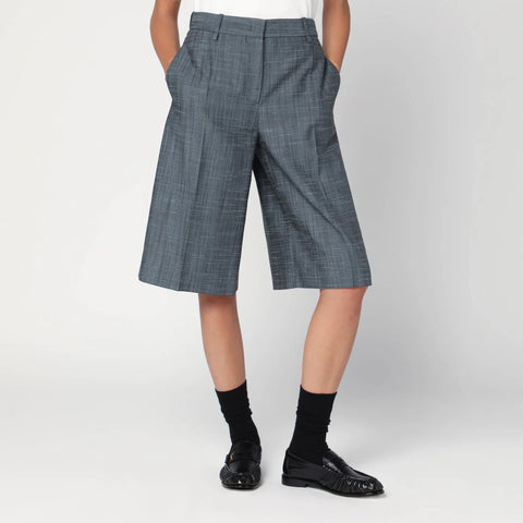 Jil Sander Bermuda in lana dark sky