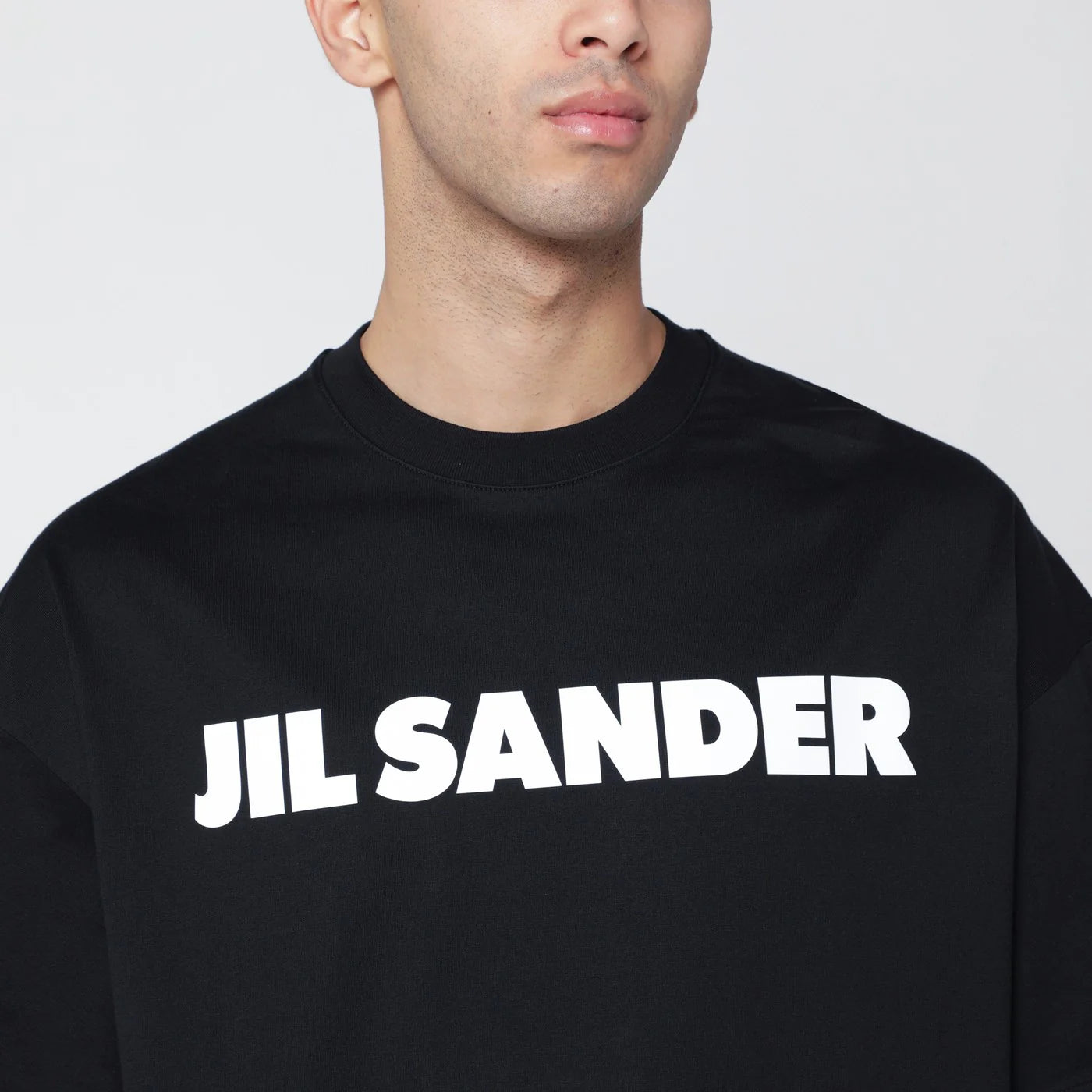 Jil Sander Black boxy T-shirt with logo