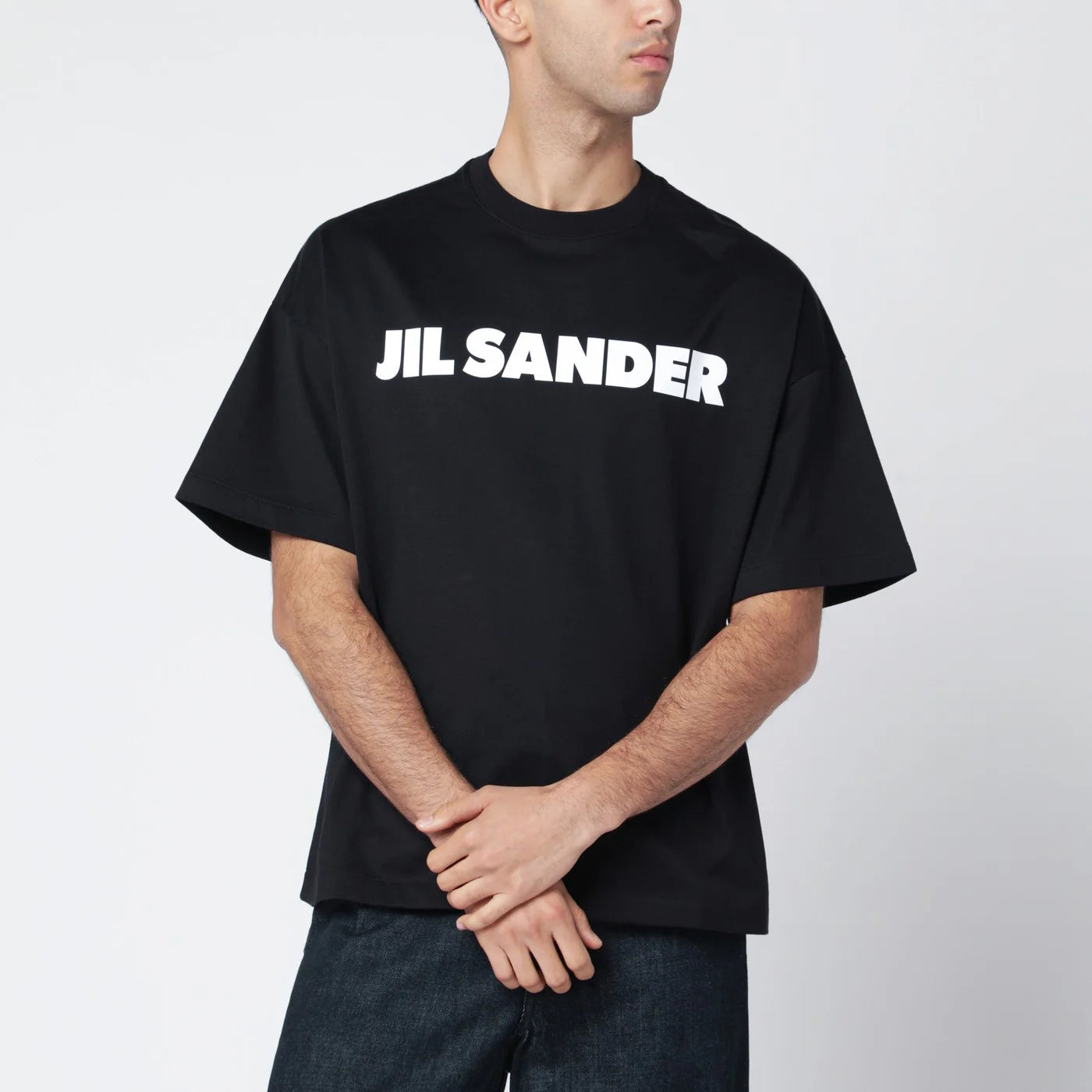 Jil Sander Black boxy T-shirt with logo