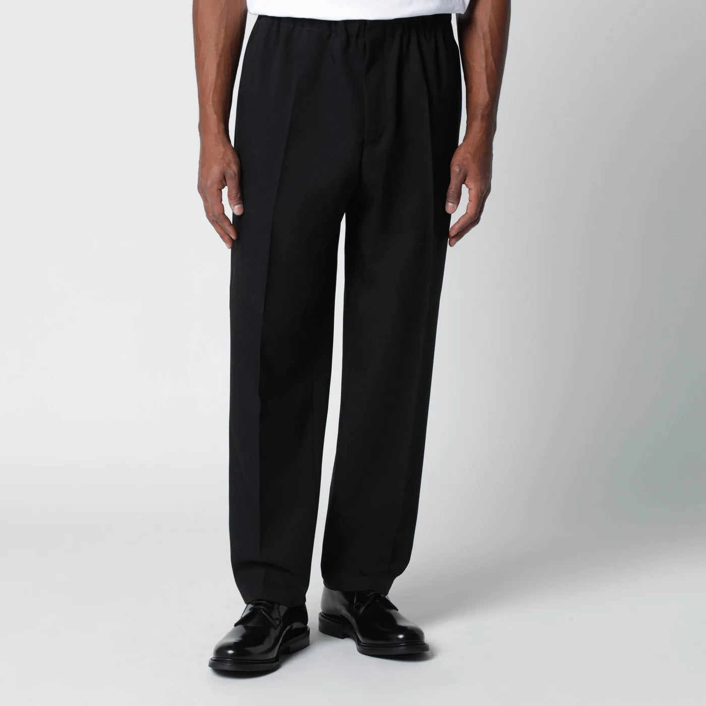 Jil Sander Black technical serge trousers