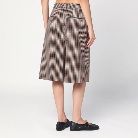 Jil Sander Brown check wool bermuda shorts