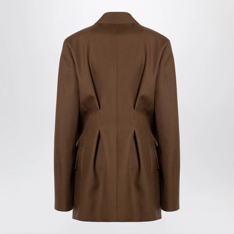 Jil Sander Brown wool double-breasted jacket