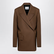 Jil Sander Brown wool double-breasted jacket