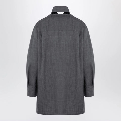 Jil Sander Grey wool shirt with scarf