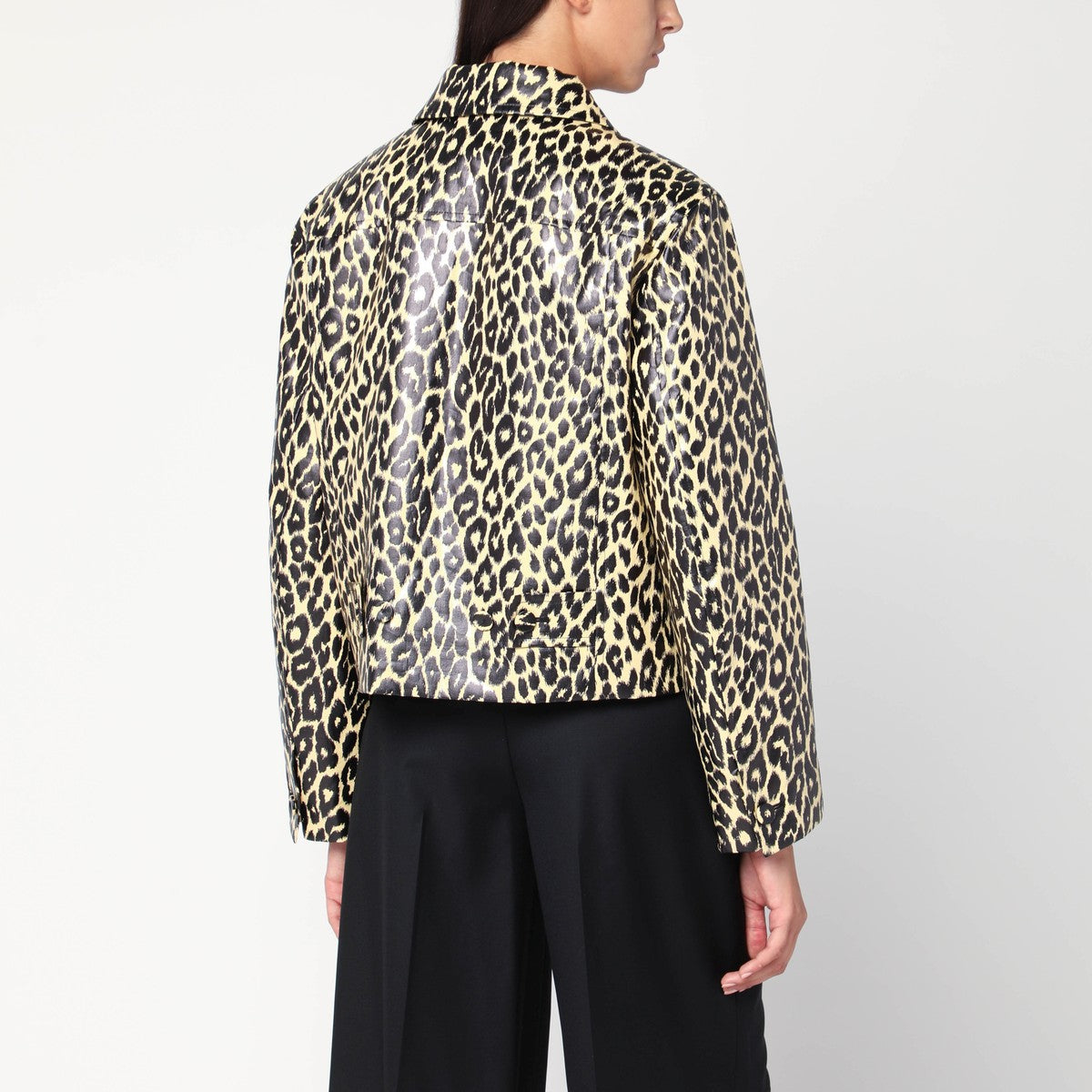 Jil Sander Leopard print jacket in coated fabric