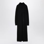 Jil Sander Long black alpaca turtleneck dress