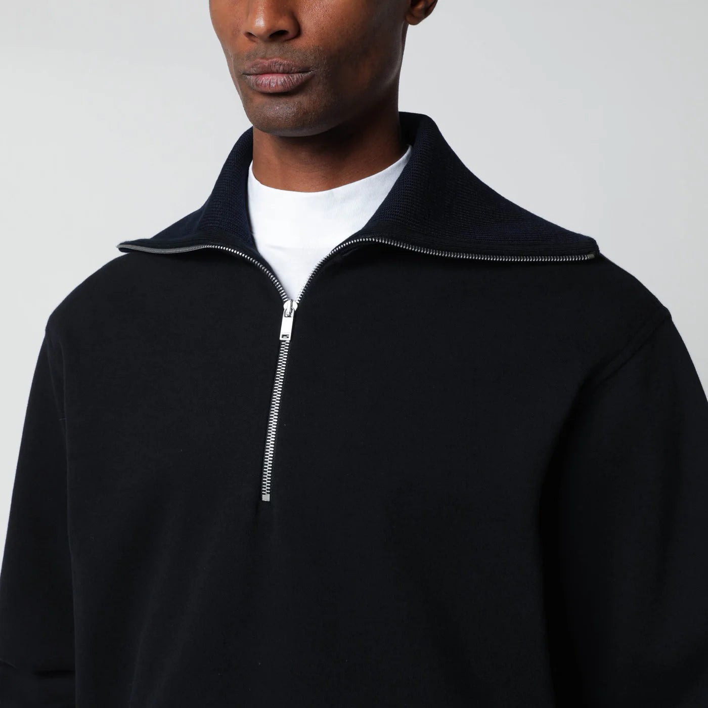 Jil Sander Navy blue half-zip sweatshirt