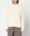 Jil Sander White ribbed crewneck sweater