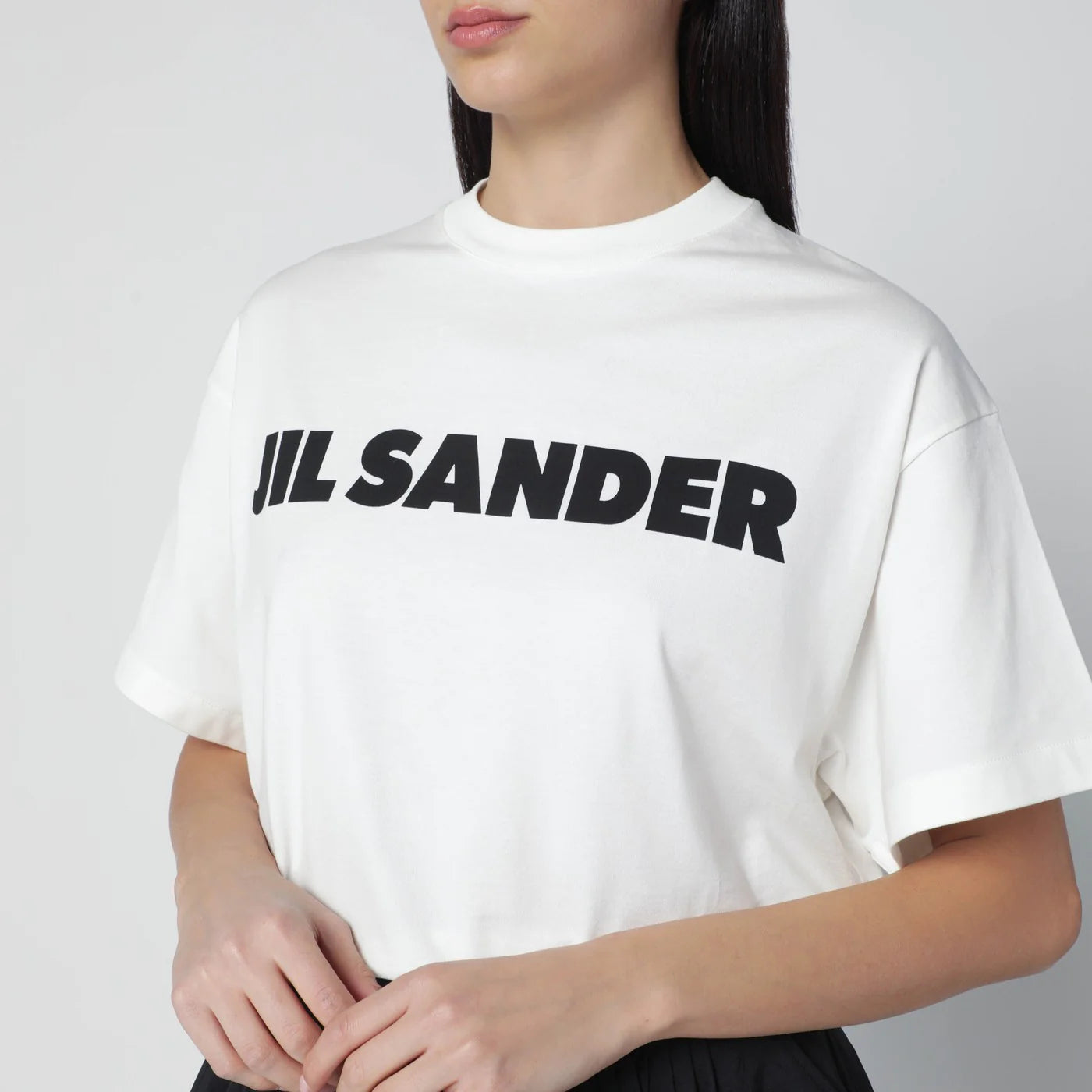 Jil Sander White wide t-shirt with logo