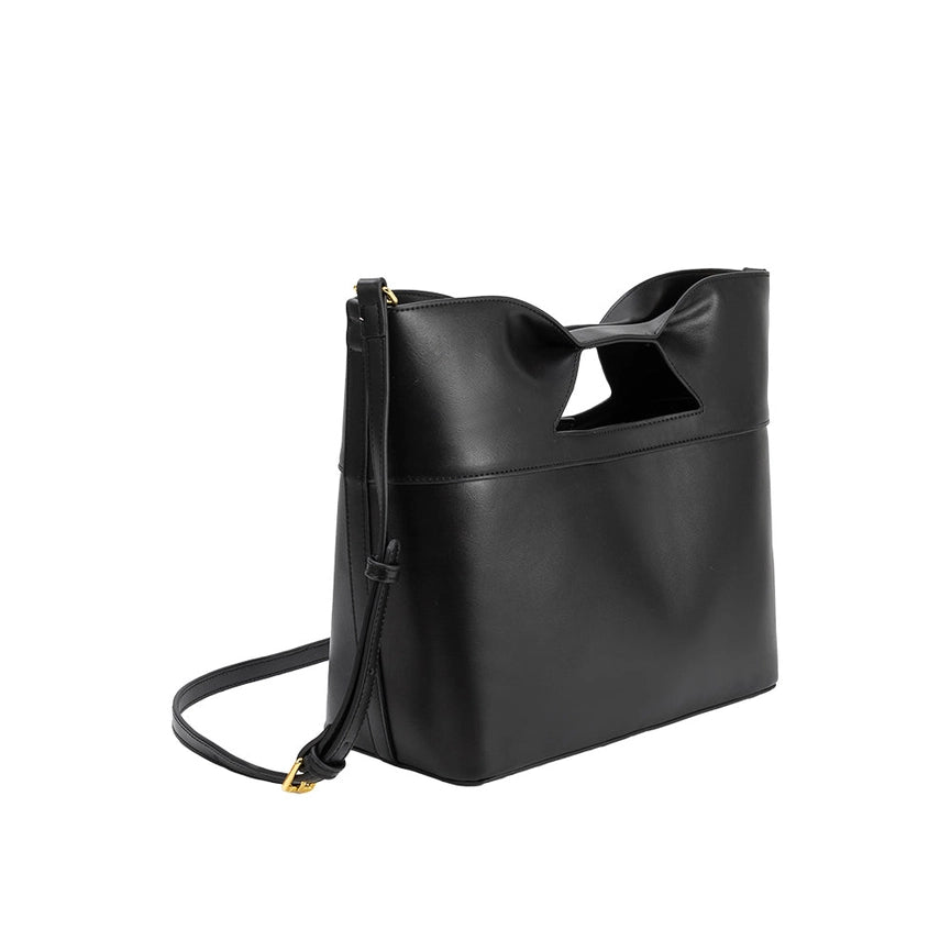 Jillian Black Recycled Vegan Tote Bag-Bag-Melie Bianco-16"W x 7.5"H x 4.5"D-Black-Urbanheer