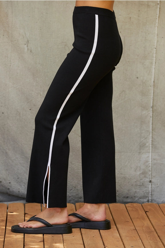 Jimi Contrast Pop Sweater Knit Two Piece Set-Set-Crescent-XS-BLACK/WHITE-Urbanheer