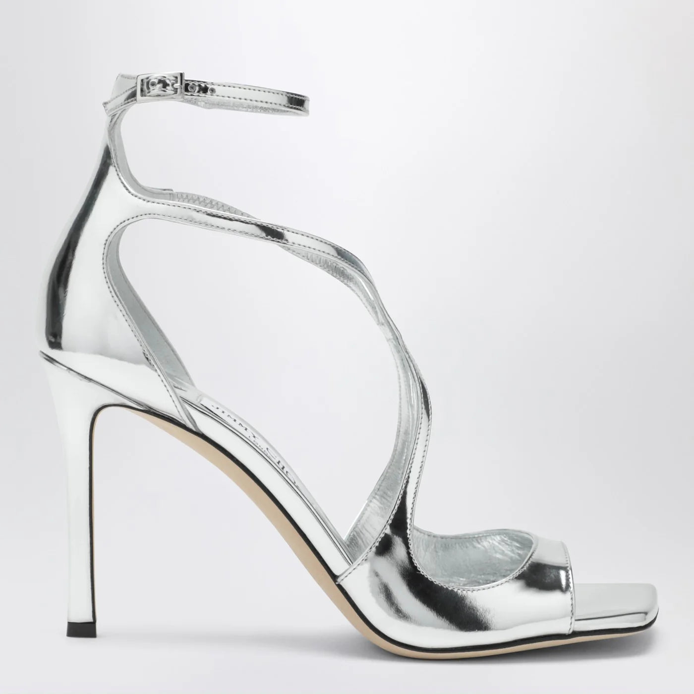 Jimmy Choo Azia 95 metallic silver sandals