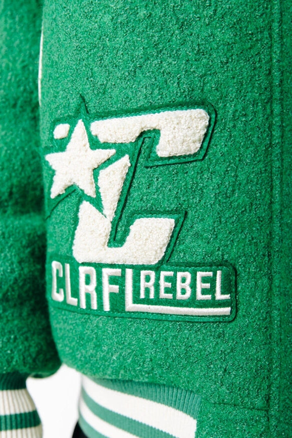 Joan Baseball Bomber Jacket | Deep Green-Jacket-Colourful Rebel-S-Deep Green-Urbanheer