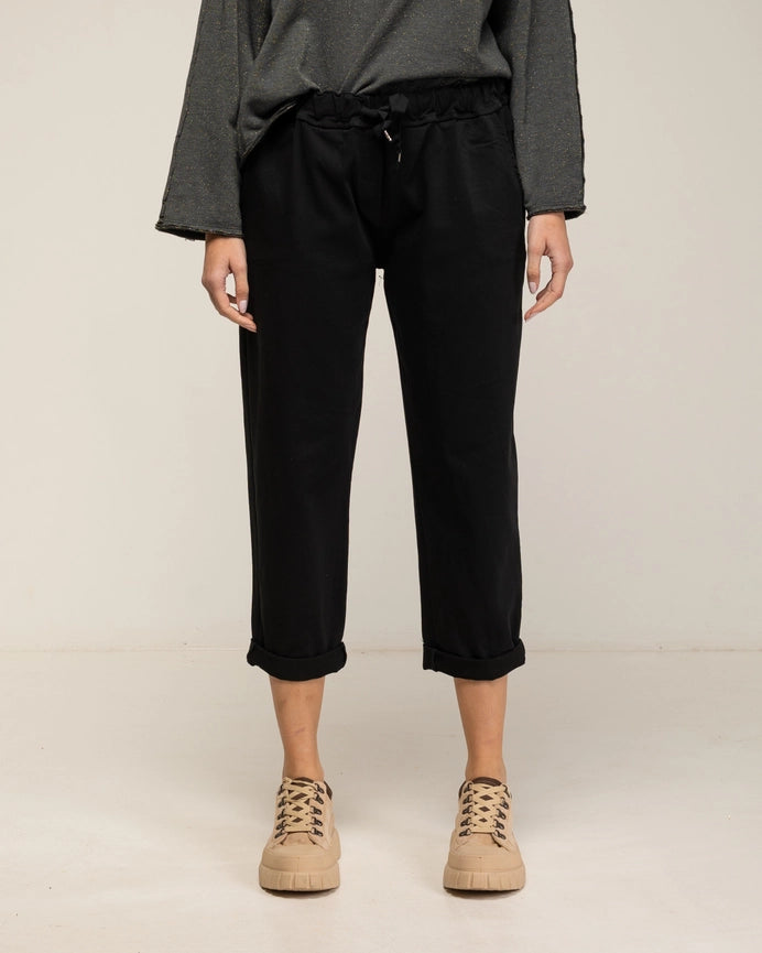 Jogger-Style Pants with Side Pockets BLACK-Pants-Tantra-S-BLACK-Urbanheer
