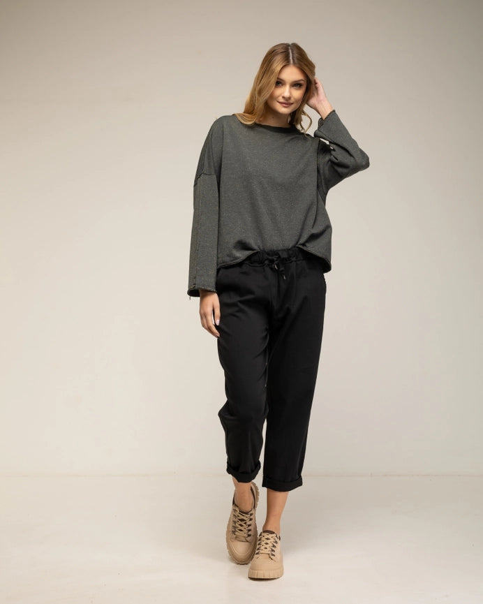 Jogger-Style Pants with Side Pockets BLACK-Pants-Tantra-S-BLACK-Urbanheer