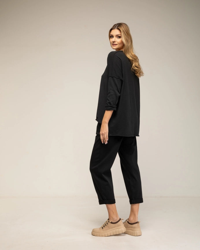 Jogger-Style Pants with Side Pockets BLACK-Pants-Tantra-S-BLACK-Urbanheer
