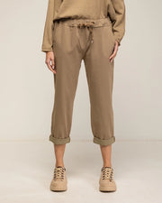 Jogger-Style Pants with Side Pockets BROWN-Pants-Tantra-S-BROWN-Urbanheer