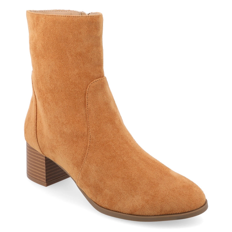 Journee Collection Women's Tru Comfort Foam™ Hayven Booties-Booties-Journee Collection-5.5-Cognac-Urbanheer