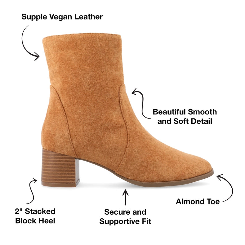 Journee Collection Women's Tru Comfort Foam™ Hayven Booties-Booties-Journee Collection-5.5-Cognac-Urbanheer