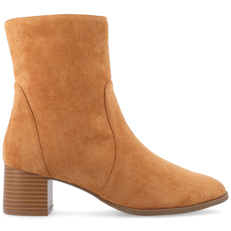 Journee Collection Women's Tru Comfort Foam™ Hayven Booties-Booties-Journee Collection-5.5-Cognac-Urbanheer
