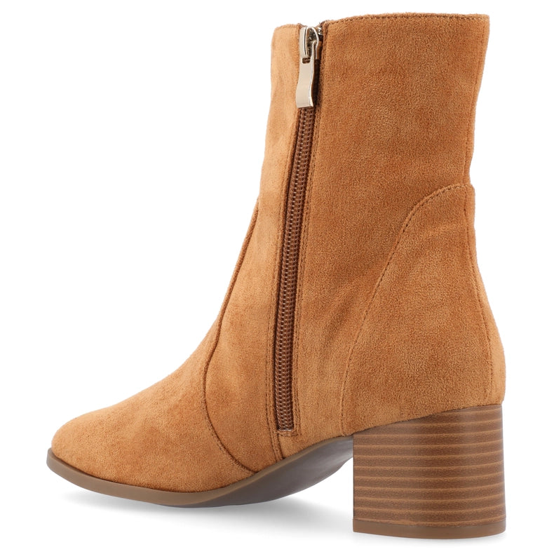 Journee Collection Women's Tru Comfort Foam™ Hayven Booties-Booties-Journee Collection-5.5-Cognac-Urbanheer