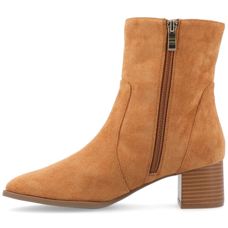 Journee Collection Women's Tru Comfort Foam™ Hayven Booties-Booties-Journee Collection-5.5-Cognac-Urbanheer