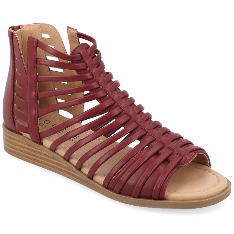 Journee Collection Women's Wide Width Delilah Sandals-Sandals-Journee Collection-5.5-Wine-Urbanheer