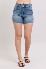 Judy Blue Full Size High Rise Tummy Control Denim Shorts Plus Size-Street 360-Medium-M-Urbanheer