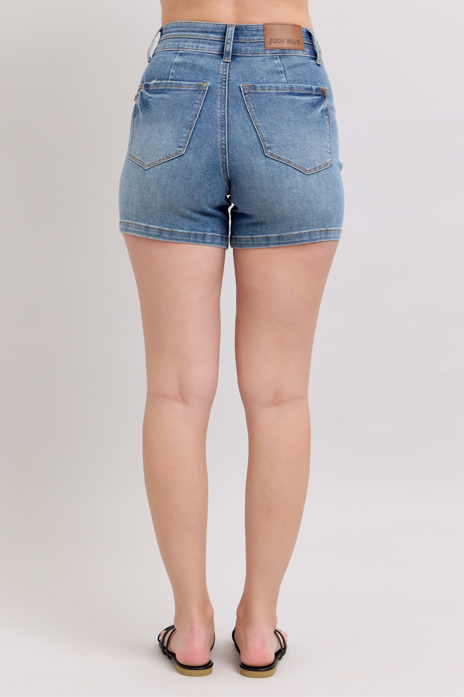 Judy Blue Full Size High Rise Tummy Control Denim Shorts Plus Size-Street 360-Medium-M-Urbanheer