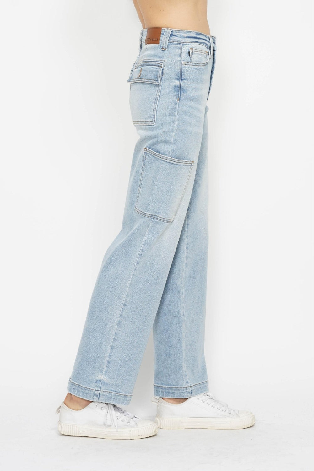 Judy Blue Full Size High Waist Straight Cargo Jeans-Street 360-Light-0-Urbanheer