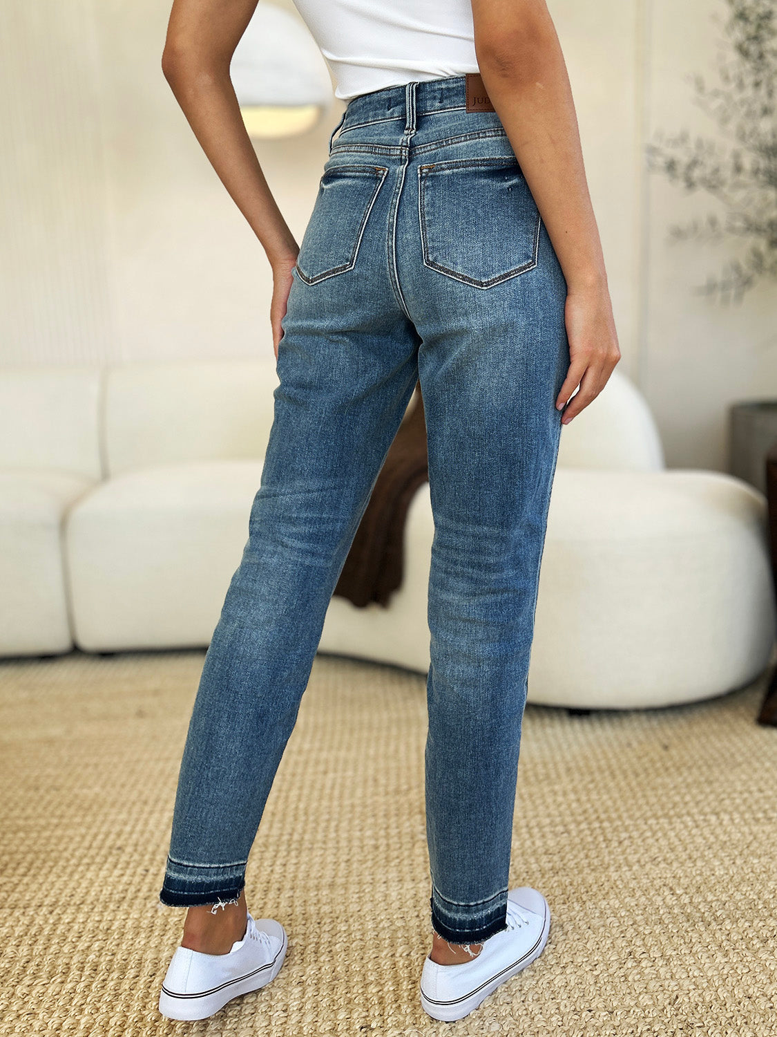 Judy Blue Full Size Mid Rise Rigid Magic Release Hem Jeans-Street 360-Medium-0/24-Urbanheer