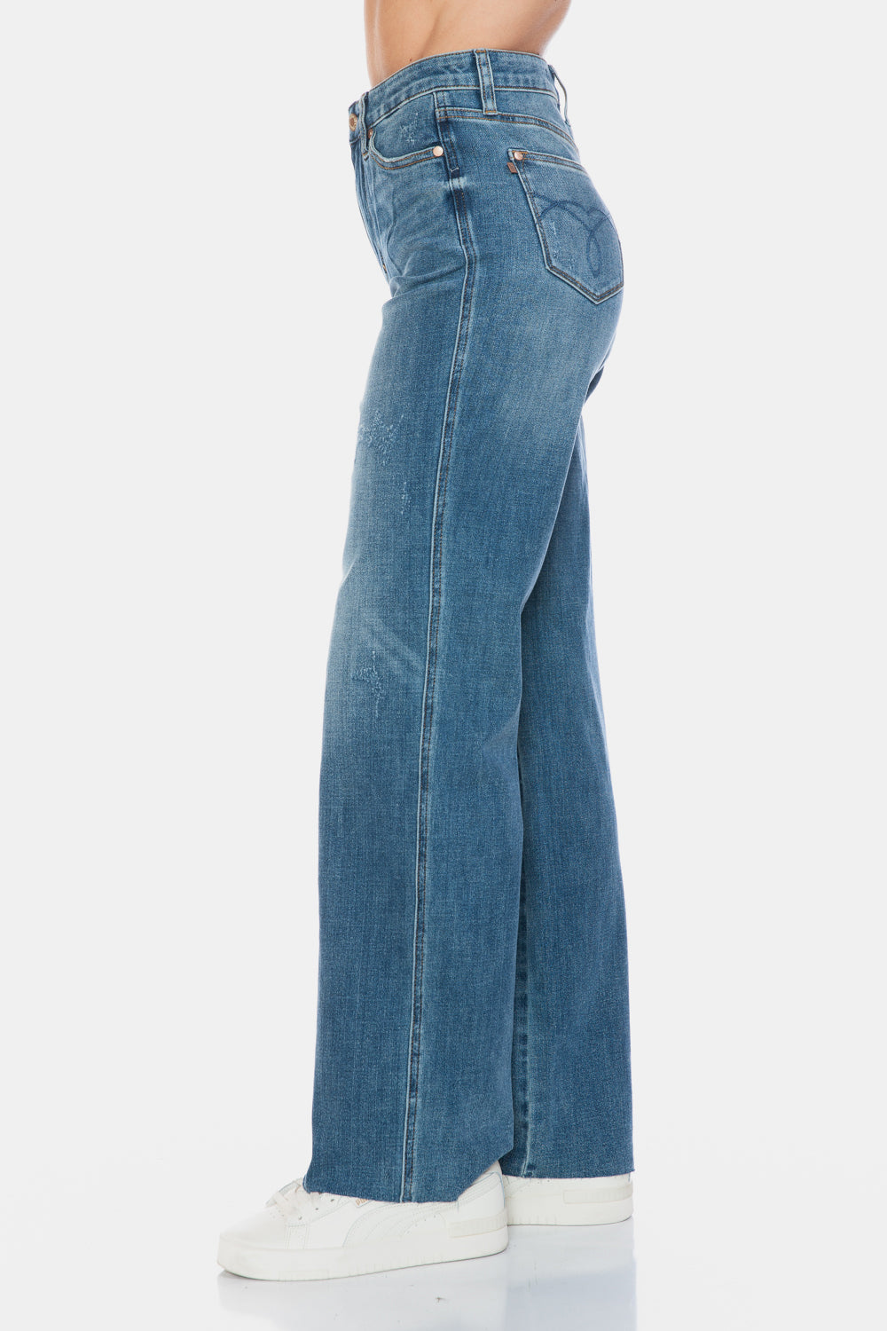 Judy Blue Full Size Tummy Control Cut Raw Hem Straight Jeans-Street 360-Medium-0/24-Urbanheer