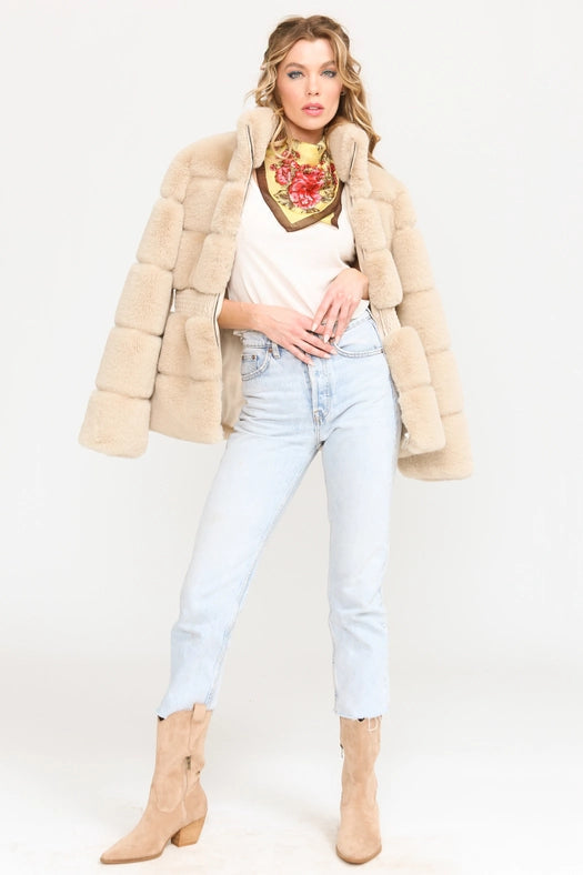 Julia Fur Jacket-Jacket-Aratta-L-Vintage Cream-Urbanheer
