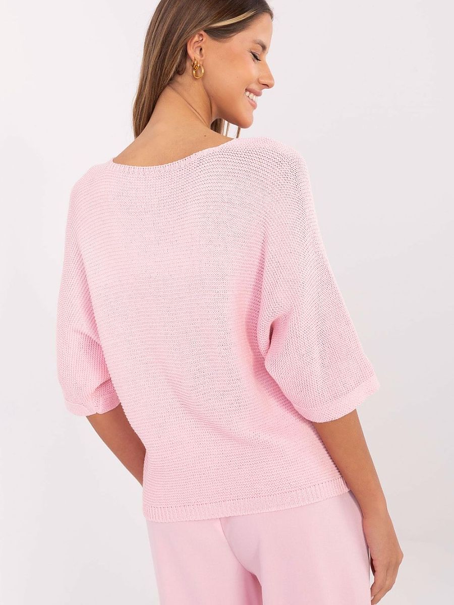 Jumper model 206732 Italy Moda-Sweaters, Pullovers, Jumpers, Turtlenecks, Boleros, Shrugs-Italy Moda-pink-one-size-fits-all-Urbanheer