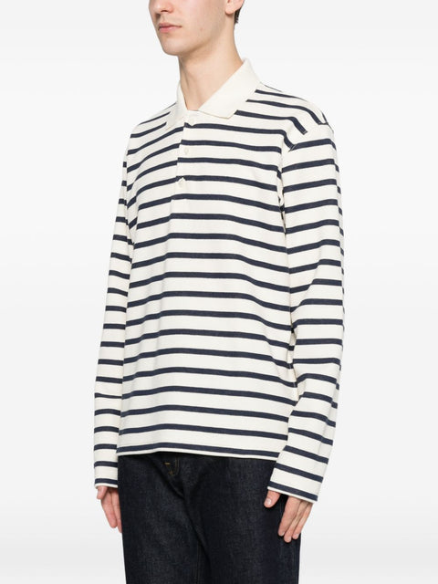 Junya Watanabe Striped cotton polo shirt