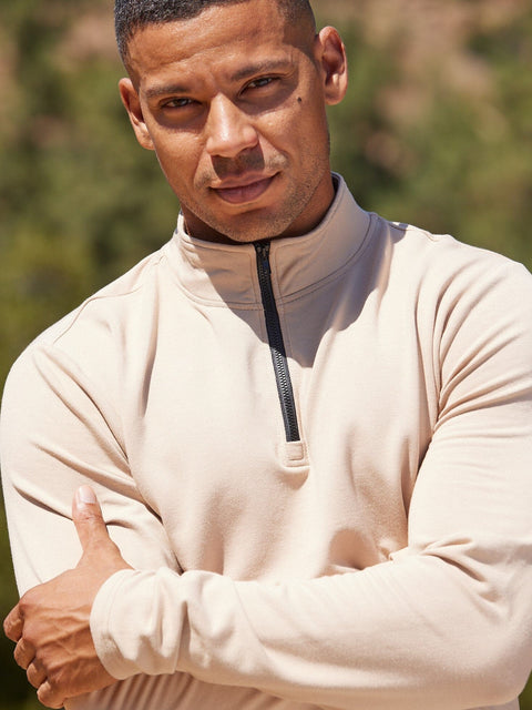 Kace Modal Terry Quarter Zip Neck