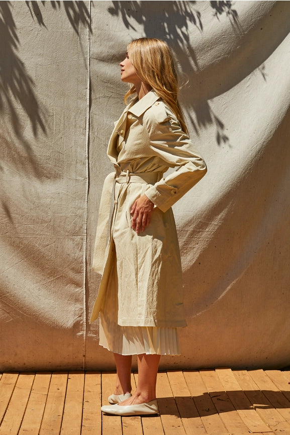 Kaden Crushed Trench Coat-Trench Coat-Crescent-XS/S-BEIGE-Urbanheer